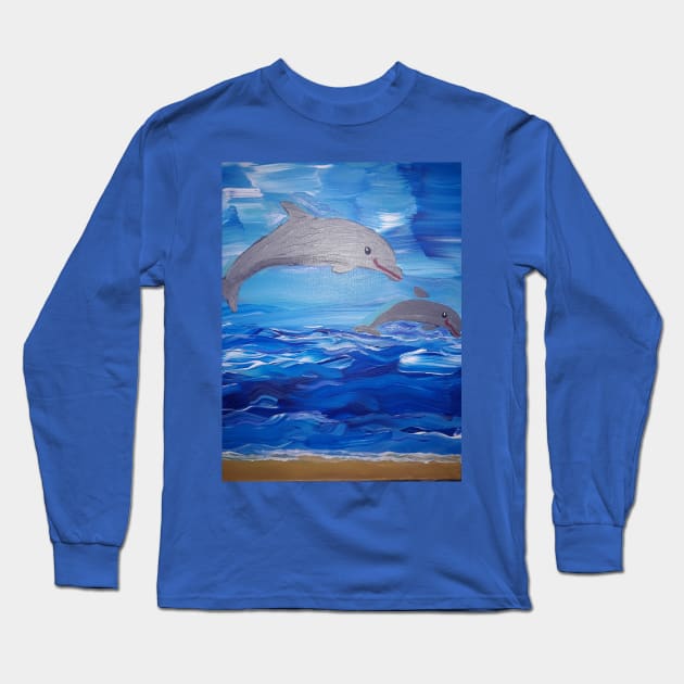 Jump for Joy  Dolphins Long Sleeve T-Shirt by Oregon333